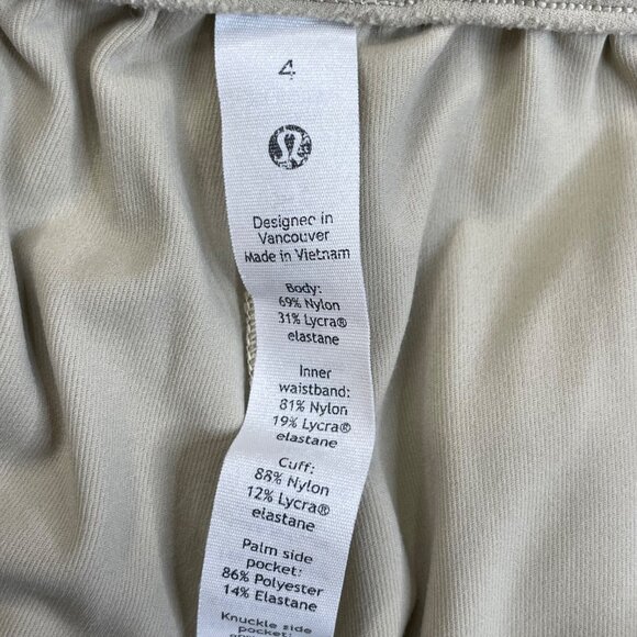 Lululemon Stretch High Rise Jogger Pants Beige Tan - Picture 4 of 10